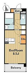 プレステージ橋本 ワンルームの間取図画像
