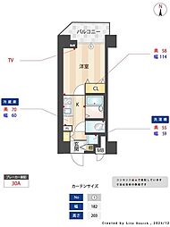 メインステージ恵比寿東 1Kの間取図画像