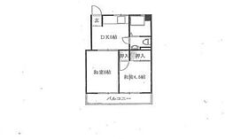 東横白楽マンション 2DKの間取図画像