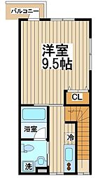 Westy・葵 1Kの間取図画像