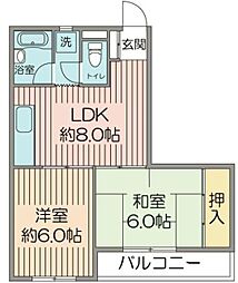 ヴェルデューラ 2DKの間取図画像
