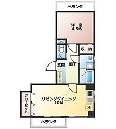 グリーンコープ 1LDKの間取図画像