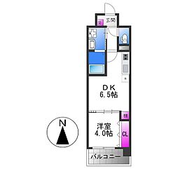 近鉄難波線 布施駅 徒歩7分の賃貸マンション 5階1DKの間取り
