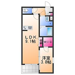 岸和田市筋海町アパート 1LDKの間取図画像