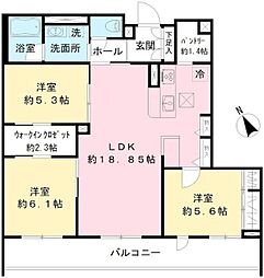 キャステロ蘆花公園 3LDKの間取図画像