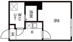 アイリス渋谷 3階1Kの間取り