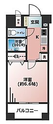 OLIO早稲田 6階1Kの間取り