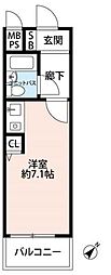 ライオンズマンション用賀 ワンルームの間取図画像