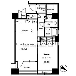 パークアクシス南麻布 1LDKの間取図画像