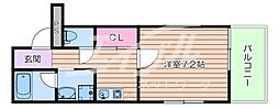 寿OMパレス 2階1Kの間取り