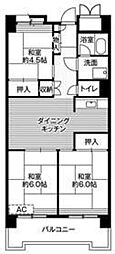 ビレッジハウス品川八潮タワー 3DKの間取図画像