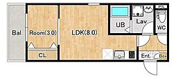 (仮称)ジーメゾン川越新宿町 1LDKの間取図画像