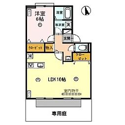 アポロハイツ3 1LDKの間取図画像