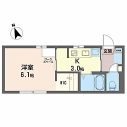 カーサ・デ・エスキナ 1Kの間取図画像