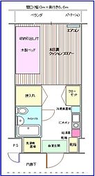 ウィンドベル学生マンション 1Kの間取図画像