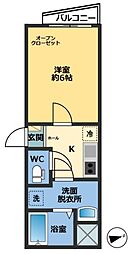 メゾン・ドゥ・アッシュ松戸 1階1Kの間取り