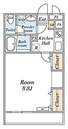（仮）リブリ・江戸川区西小岩 1階1Kの間取り