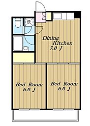 AMENITY栄 2DKの間取図画像
