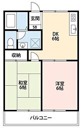 ファミール・コミヤ 2DKの間取図画像