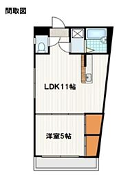 レンツェン松庵 1LDKの間取図画像