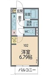 カインドネス本厚木ガーデンI 1Kの間取図画像