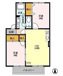 サンベルテ5 2LDKの間取図画像