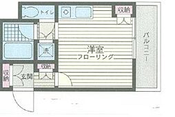 ペレネAi ワンルームの間取図画像