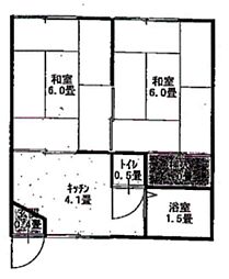 藤ハイツ 2Kの間取図画像