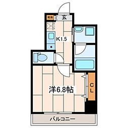 パティーナ川崎 1Kの間取図画像