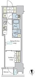 ブリリアイスト浅草 1DKの間取図画像