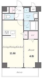 ステラフォレスト 5階1LDKの間取り