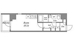 クオリタス押上業平 6階ワンルームの間取り