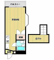 コーポ藤 1Kの間取図画像