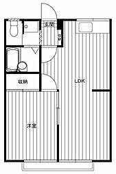 エステートルビー 1LDKの間取図画像