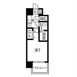 レジュールアッシュあびこ 4階1Kの間取り