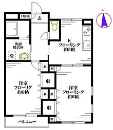 ベルコンフォート 2Kの間取図画像