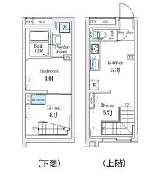 フィーカ代々木上原 1階1LDKの間取り