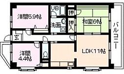 ベルヴェール大泉 3LDKの間取図画像