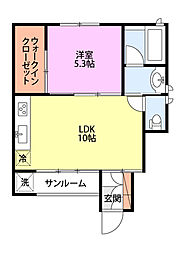 Apartment十三 1LDKの間取図画像