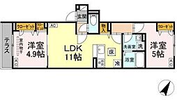 セレスティア柴又VII 2LDKの間取図画像