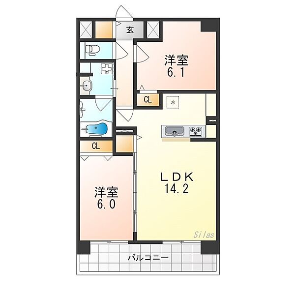 スペチアーレ堺 ｜大阪府堺市堺区一条通(賃貸マンション2LDK・9階・59.14㎡)の写真 その2