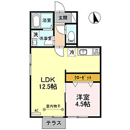メゾン・ド・ソレイユ 1LDKの間取図画像
