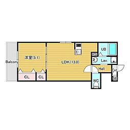 ジーメゾン堺石津T3 1LDKの間取図画像