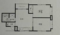 レーベンハイツ 2DKの間取図画像