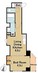 京王相模原線 京王多摩センター駅 徒歩3分の賃貸マンション 4階1LDKの間取り