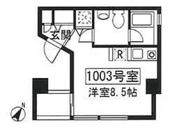 チェスターハウス鶴見 ワンルームの間取図画像