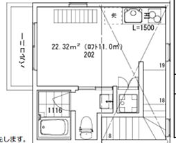 Florence八幡山 2階1DKの間取り