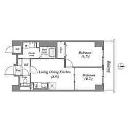 リアライズ今里南 2DKの間取図画像