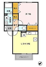 T・S・R 亜樹 1階1LDKの間取り