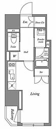 V-styleIRIYA 1Kの間取図画像